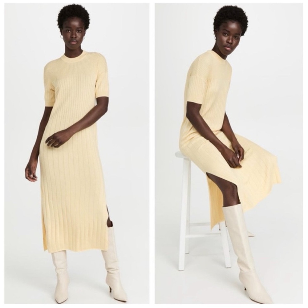✨2xHP✨Naadam Silk Cashmere Novelty Dress  in Pale Yellow